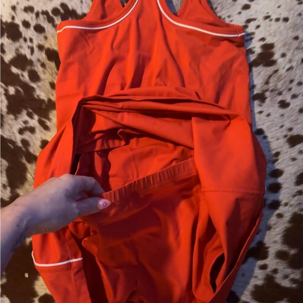 Avia red Athletic Tank Dress with bikers underneath - Picture 4 of 5